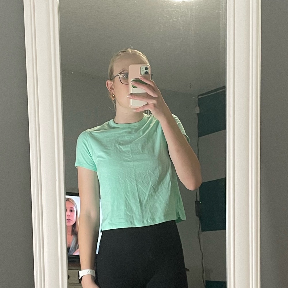 Lululemon Mint Cropped T-Shirt